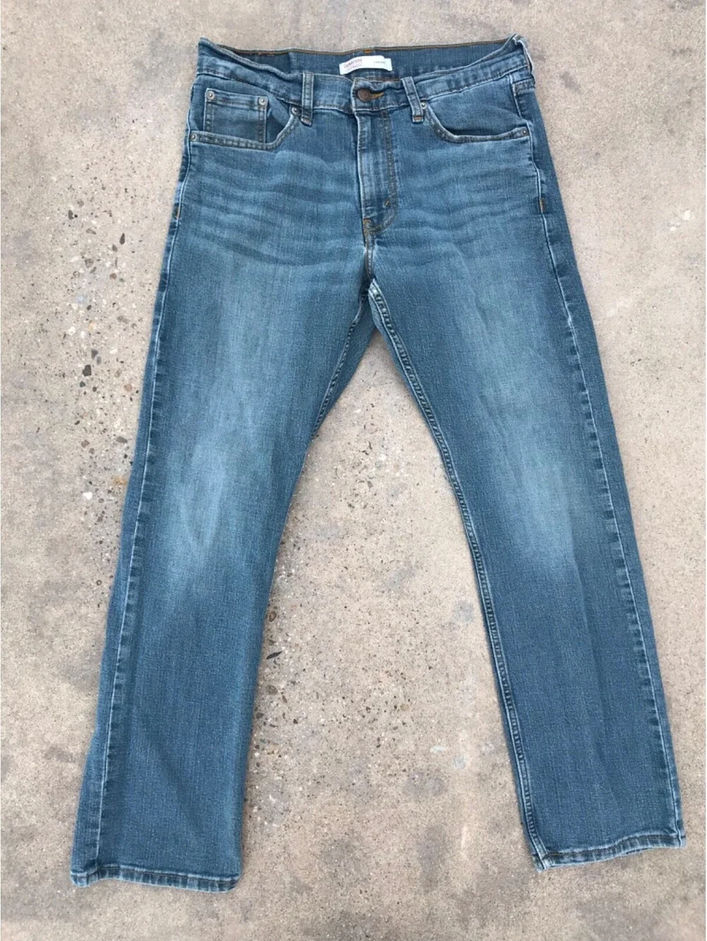 Levis Signature Straight Denim Blue Jeans Mens 30X30 Medium Wash  Faded Thighs